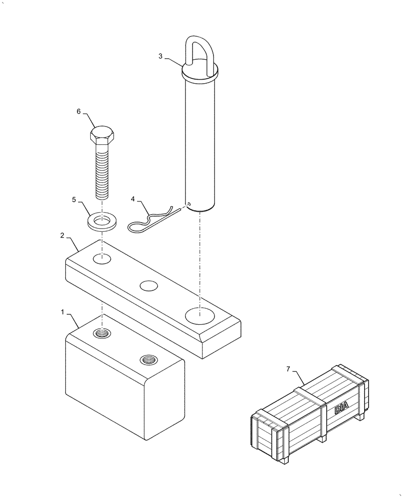 Схема запчастей Case IH FARMALL 50A - (88.100.37[01]) - DIA KIT, CLEVIS SWINGING DRAWBAR (88) - ACCESSORIES