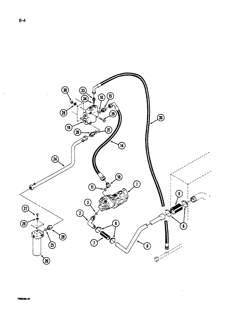 Схема запчастей Case IH 9270 - (8-004) - FILTER CIRCUIT (08) - HYDRAULICS