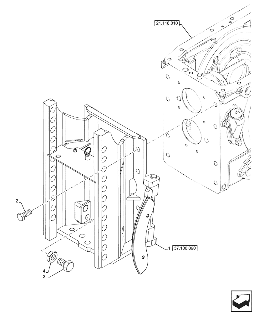 Схема запчастей Case IH FARMALL 80N - (37.100.080) - VAR - 342313, 759015 - REAR, SLIDER, FRAME (37) - HITCHES, DRAWBARS & IMPLEMENT COUPLINGS