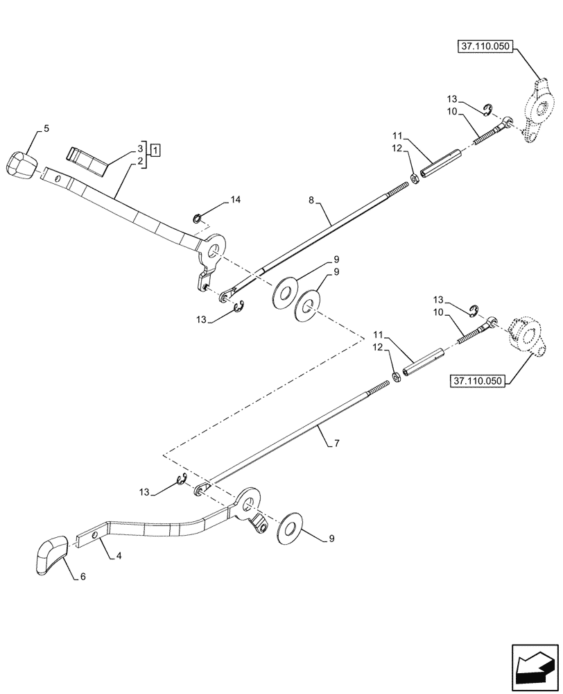 Схема запчастей Case IH FARMALL 80V - (37.108.020) - VAR - 759013 - REAR, HYDRAULIC LIFT, CONTROL LEVER, W/ LIFT-O-MATIC, W/O CAB (37) - HITCHES, DRAWBARS & IMPLEMENT COUPLINGS