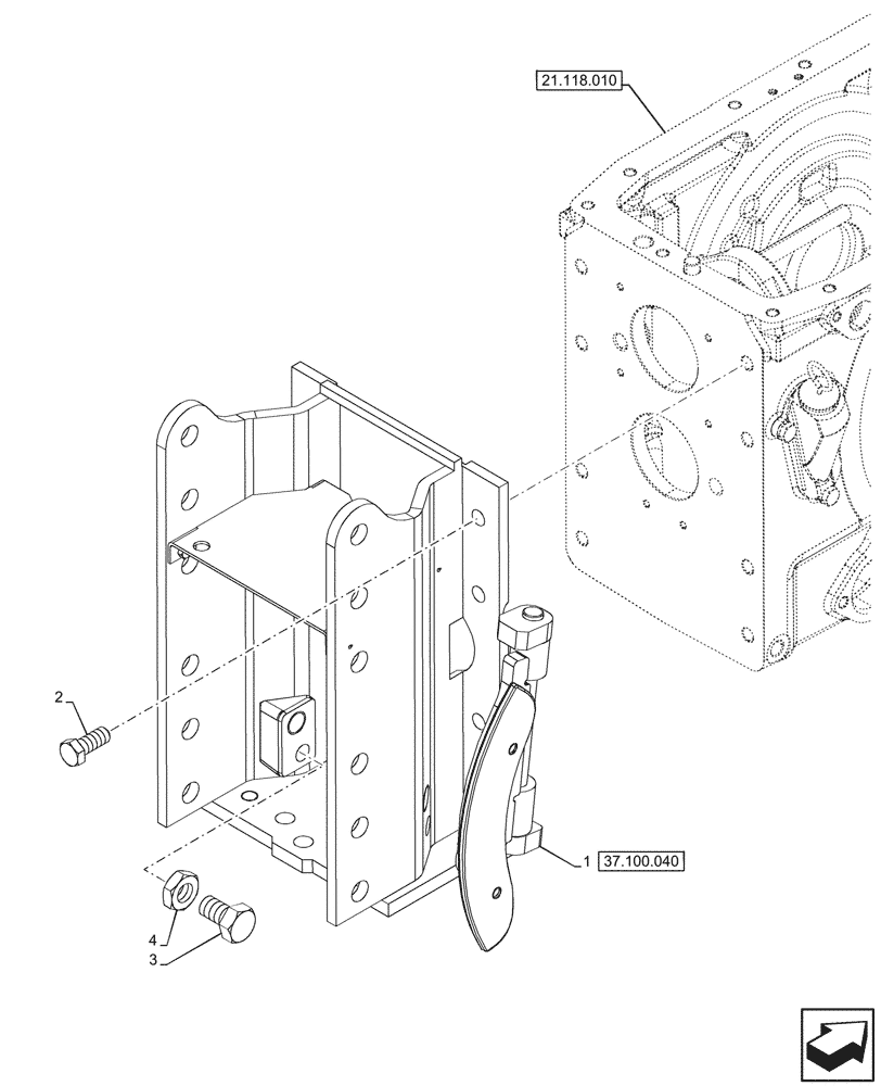 Схема запчастей Case IH FARMALL 80N - (37.100.030) - VAR - 759015 - REAR, SLIDER, FRAME (37) - HITCHES, DRAWBARS & IMPLEMENT COUPLINGS