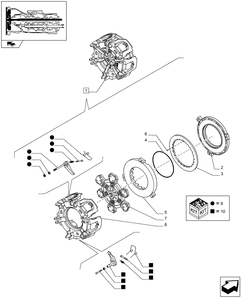 Схема запчастей Case IH JX95 - (1.25.0/ D) - CLUTCH - BREAKDOWN (03) - TRANSMISSION