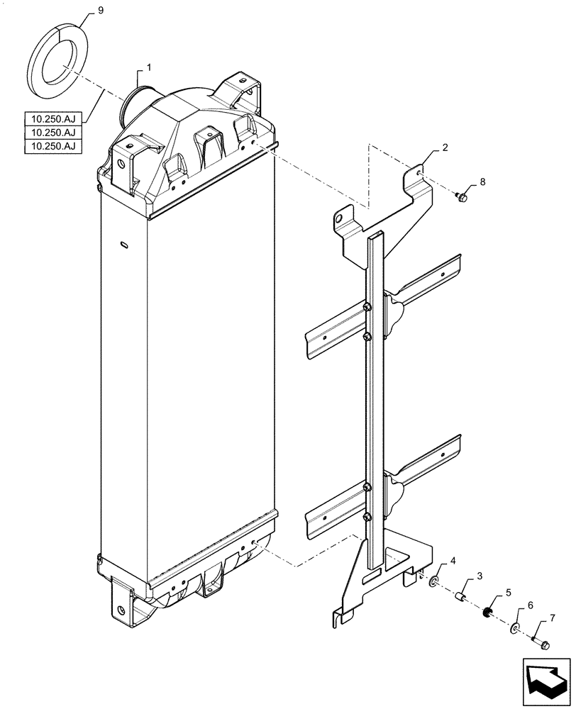 Схема запчастей Case IH 6140 - (10.310.AA) - INTERCOOLER, COOLER ASSY. (10) - ENGINE