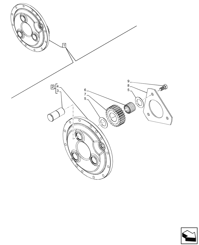 Схема запчастей Case IH MAXXUM 115 - (25.108.AB[01]) - VAR - 390409, 392196, 758417, 758418, 758419, 758420, 758421, 758422, 758423, 758424 - FRONT AXLE, PLANETARY REDUCER (25) - FRONT AXLE SYSTEM