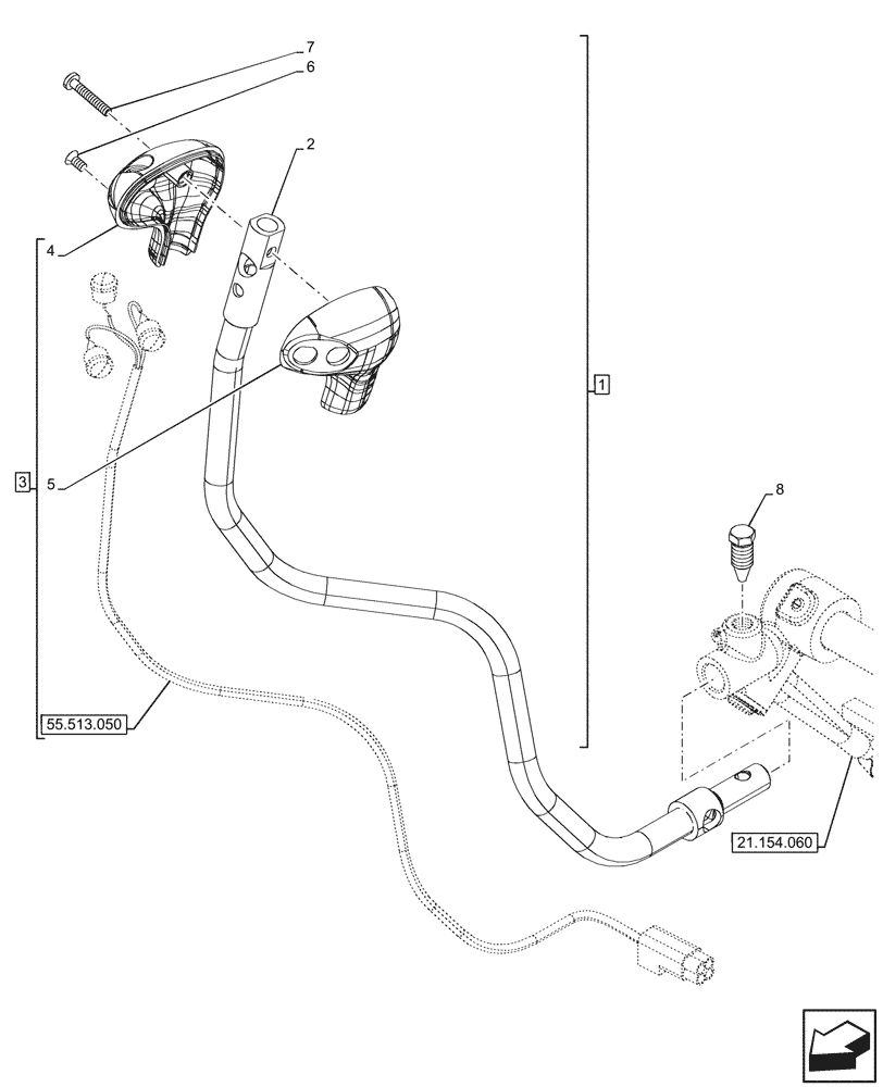 Схема запчастей Case IH FARMALL 110N - (21.134.050) - VAR - 330273 - TRANSMISSION, CONTROLS, LEVER, HI-LO, W/O CAB (21) - TRANSMISSION