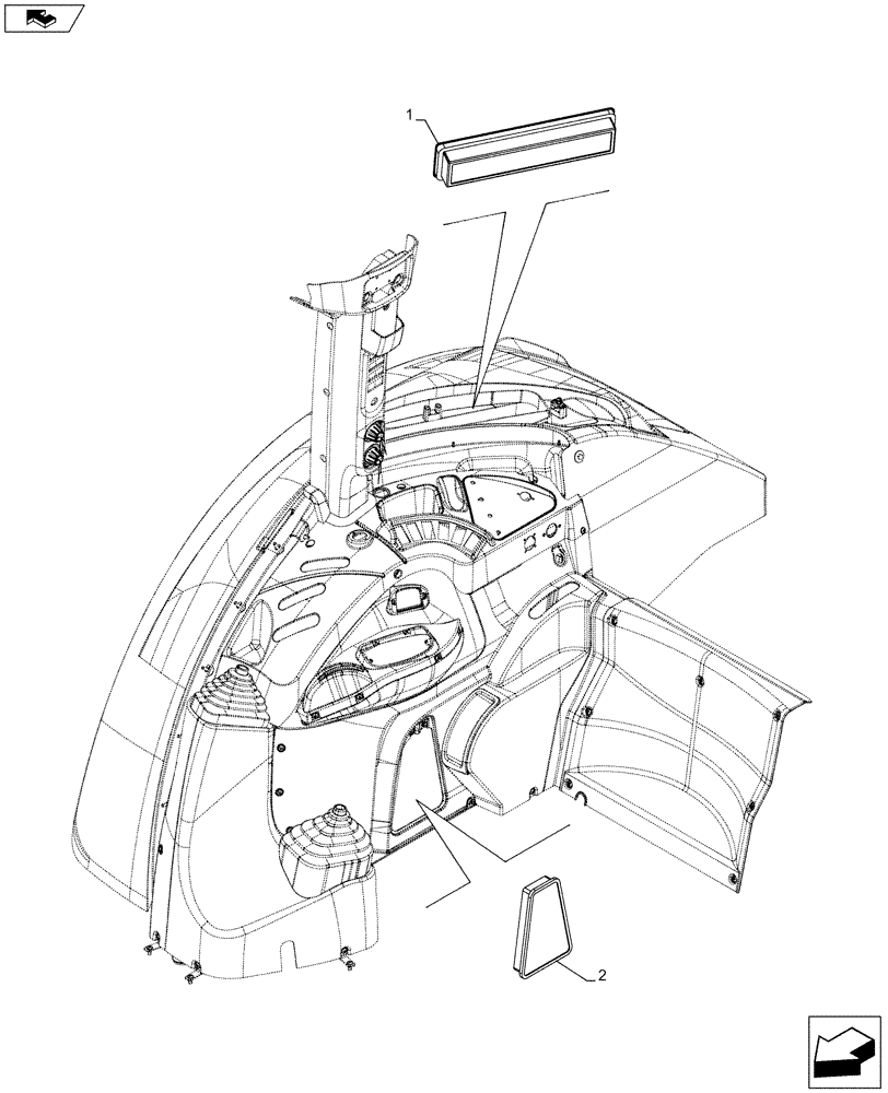 Схема запчастей Case IH FARMALL 115C - (50.104.AQ[01]) - VAR - 331606, 334180, 334181, 334182, 336606, 339606 - AIR DUCT, FILTER (50) - CAB CLIMATE CONTROL