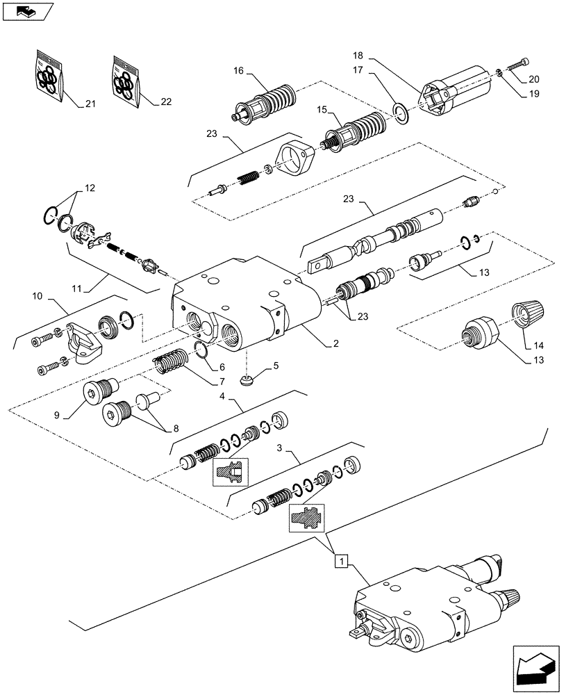 Схема запчастей Case IH FARMALL 115U - (35.204.BE[12]) - VAR - 330849, 331844, 332844 - REMOTE CONTROL VALVE, COMPONENTS (35) - HYDRAULIC SYSTEMS