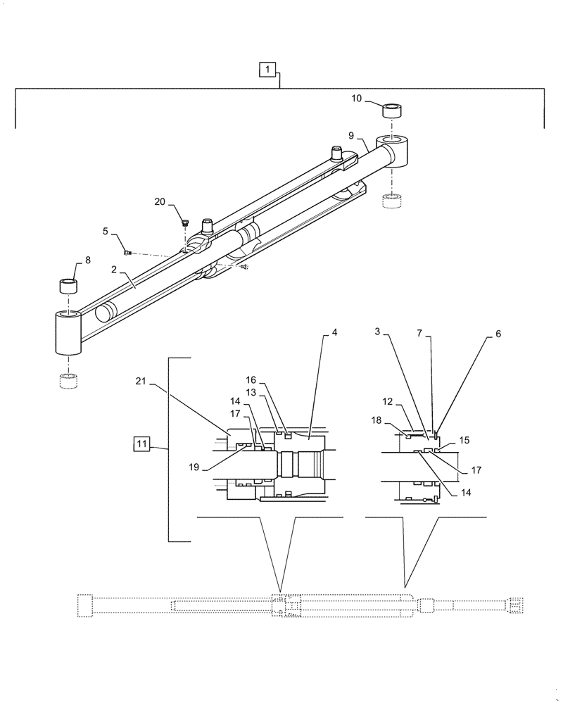 Схема запчастей Case IH L730 - (35.723.030) - BUCKET LIFT CYLINDER - MSL (35) - HYDRAULIC SYSTEMS