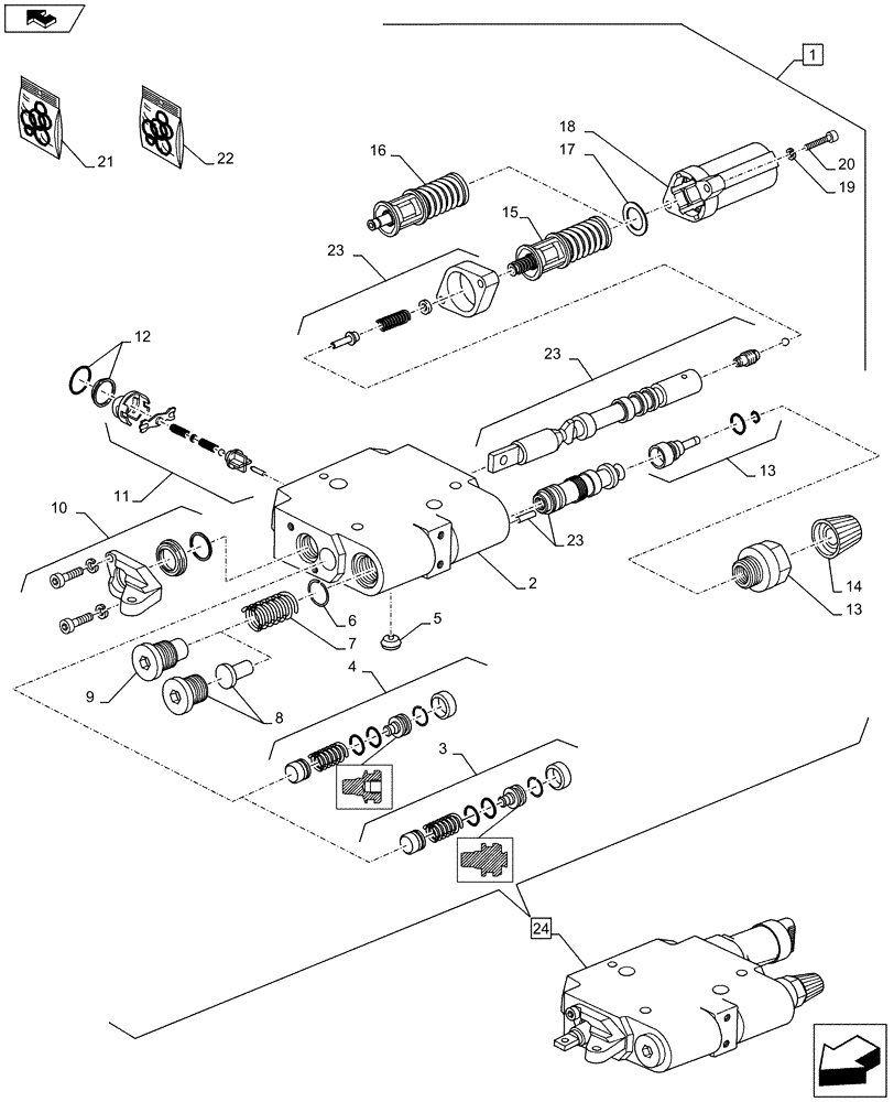 Схема запчастей Case IH FARMALL 105U - (88.035.AA[08]) - DIA KIT - 3RD NOT CONFIGURABLE DETENT - 2 COUPLE DELUXE (88) - ACCESSORIES
