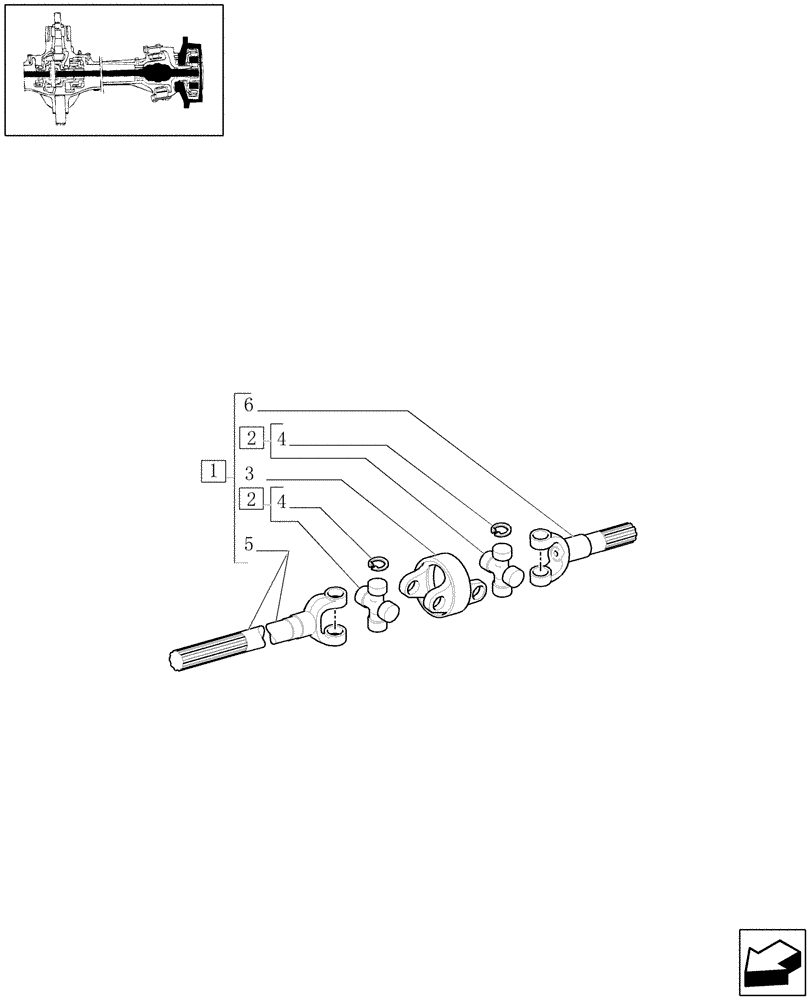 Схема запчастей Case IH MAXXUM 130 - (1.40. 5/10B) - FRONT AXLE - AXLE - SHAFT ARTICULATED - BREAKDOWN (VAR.330427) (04) - FRONT AXLE & STEERING