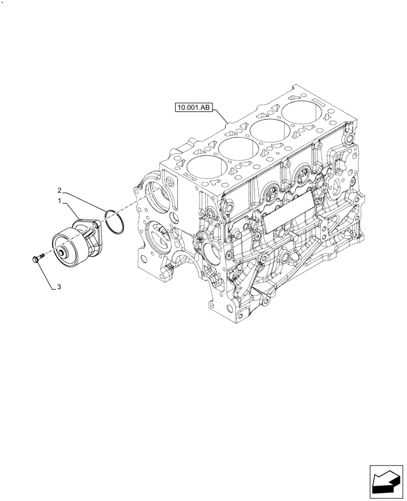 Схема запчастей Case IH F5HFL463A F001 - (10.400.BB) - WATER PUMP (10) - ENGINE