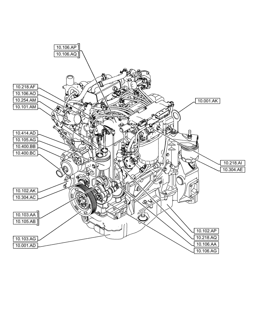 Схема запчастей Case IH F5HFL463A F001 - (00.000.10[01]) - PICTORIAL INDEX - ENGINE (00) - GENERAL & PICTORIAL INDEX