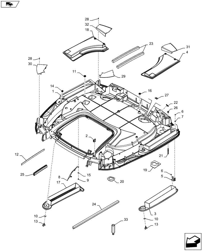 Схема запчастей Case IH PUMA 215 - (90.150.0303[03]) - DELUXE CAB WITH HEATER AND AIR CONDITIONING WITH HIGH VISIBILITY PANEL - FRAME - NA (VAR.729097-743229-743628) (90) - PLATFORM, CAB, BODYWORK AND DECALS