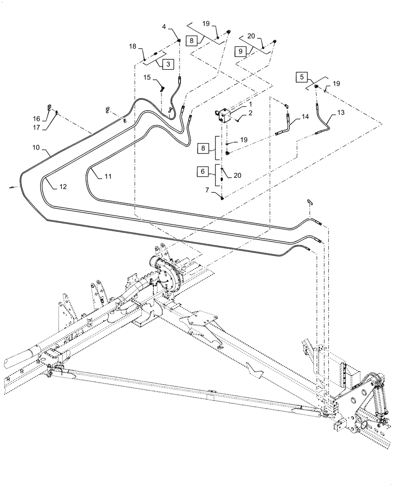 Схема запчастей Case IH 1255 - (35.744.AC[06]) - HYDRAULIC BULK FILL WITH PTO 16 ROW ADVANCE FARMING SYSTEM FFT (35) - HYDRAULIC SYSTEMS