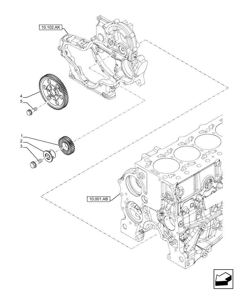 Схема запчастей Case IH F5HFL463A F001 - (10.106.AG) - CAMSHAFT, GEAR (10) - ENGINE