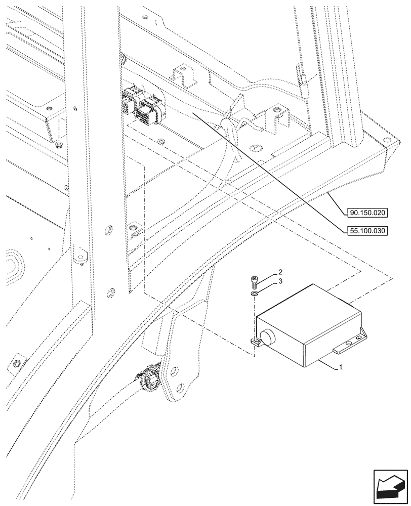 Схема запчастей Case IH FARMALL 90V - (55.130.010) - VAR - 342266, 342267, 759011 - CONTROL UNIT, EDC, CAB (55) - ELECTRICAL SYSTEMS
