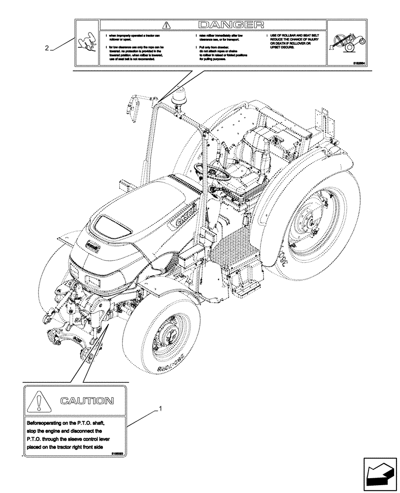 Схема запчастей Case IH FARMALL 100V - (90.108.270) - DECAL, NORD AMERICA REGION ENGLISH, PUERTORICO, W/O CAB (90) - PLATFORM, CAB, BODYWORK AND DECALS
