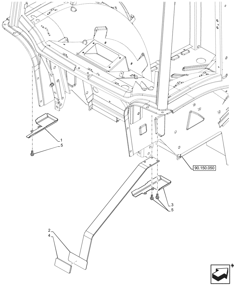 Схема запчастей Case IH FARMALL 80V - (55.404.190) - HARNESS, GUARD, RH, DRIVE, CAB (55) - ELECTRICAL SYSTEMS