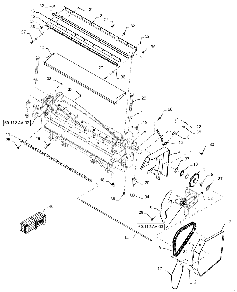 Схема запчастей Case IH 7140 - (60.112.AA[01]) - VAR - 425086, 425087, 425088, 425125, 425126 - ROCK GUARD (60) - PRODUCT FEEDING