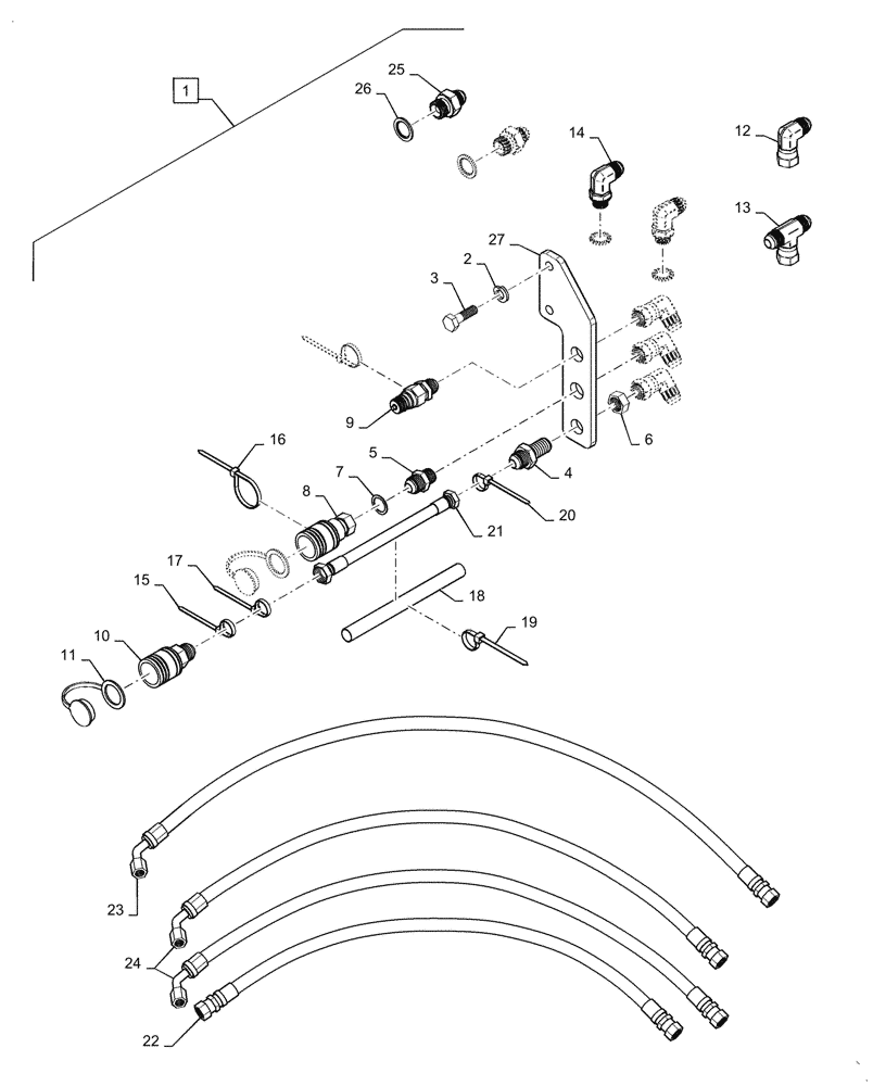 Схема запчастей Case IH BHA102 - (35.525.040) - VAR - 439138006 - MID MOUNT VALVE KIT (35) - HYDRAULIC SYSTEMS