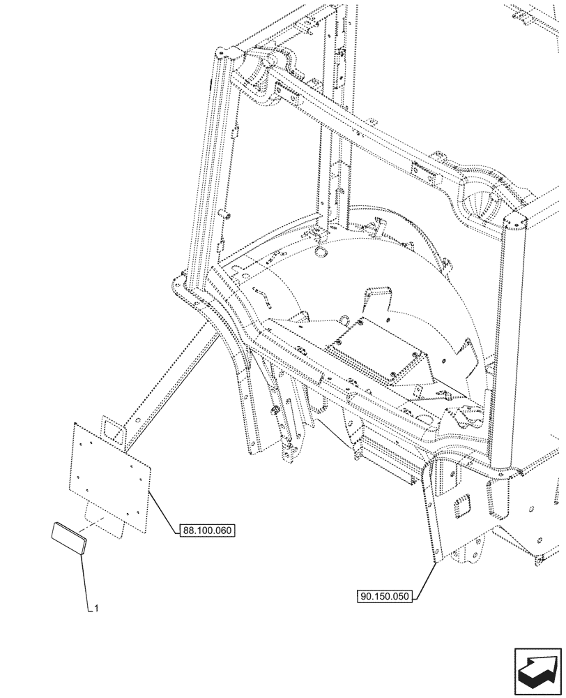 Схема запчастей Case IH FARMALL 90V - (55.404.200) - EXTERNAL REFLECTOR, REAR, CAB (55) - ELECTRICAL SYSTEMS