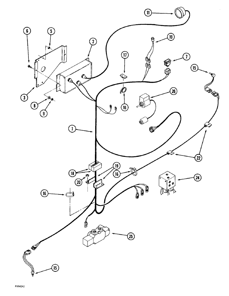 Схема запчастей Case IH 9330 - (4-074) - STEERABLE AXLE HARNESS (04) - ELECTRICAL SYSTEMS