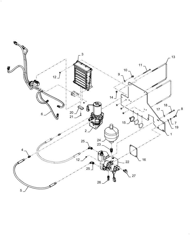 Схема запчастей Case IH 4465 - (33.202.AX[02]) - BRAKING SYSTEM MOUNT (33) - BRAKES & CONTROLS