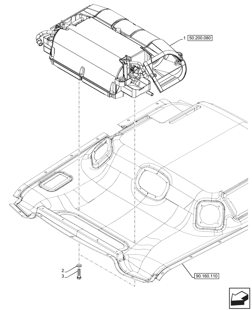 Схема запчастей Case IH FARMALL 90V - (50.200.070) - VAR - 759031 - AIR CONDITIONING, CAB (50) - CAB CLIMATE CONTROL