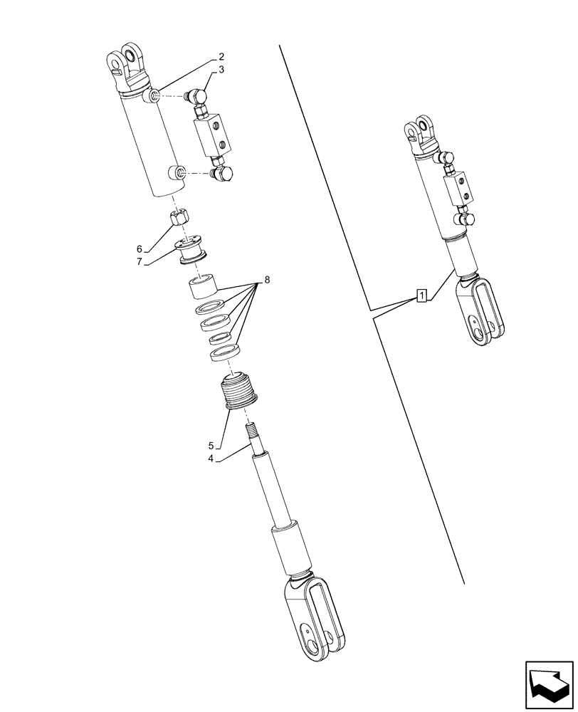 Схема запчастей Case IH FARMALL 80V - (37.120.160) - VAR - 743536 - REAR, 3 POINT HITCH, ADJUSTMENT ROD, HYDRAULIC, RH, COMPONENTS (37) - HITCHES, DRAWBARS & IMPLEMENT COUPLINGS