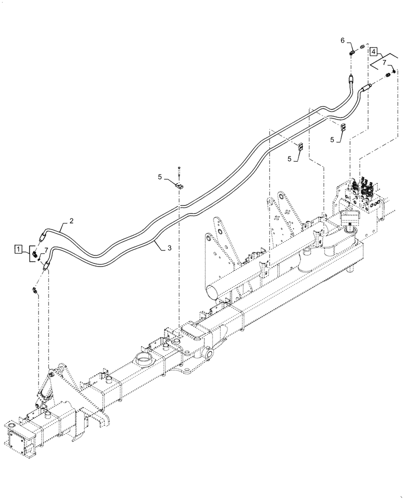 Схема запчастей Case IH 1255 - (35.948.AD[04]) - HYDRAULIC LINES RIGHT WING FOR 12 ROW 30" SPACING (35) - HYDRAULIC SYSTEMS