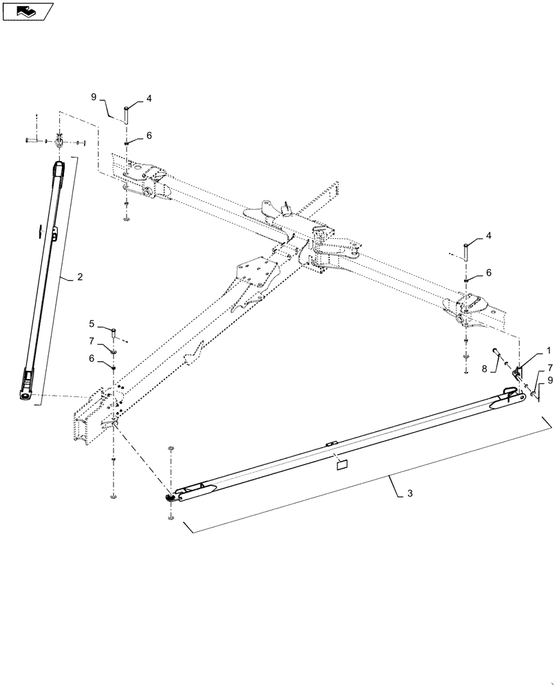Схема запчастей Case IH 1255 - (39.100.AN[01]) - DRAFT TUBES FOR 12 ROW (39) - FRAMES AND BALLASTING