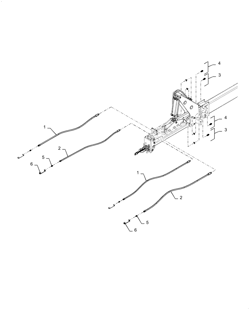 Схема запчастей Case IH 1255 - (35.780.AD[02]) - TRACTOR LIFT HOSES FOR DRAW BAR HITCH (35) - HYDRAULIC SYSTEMS