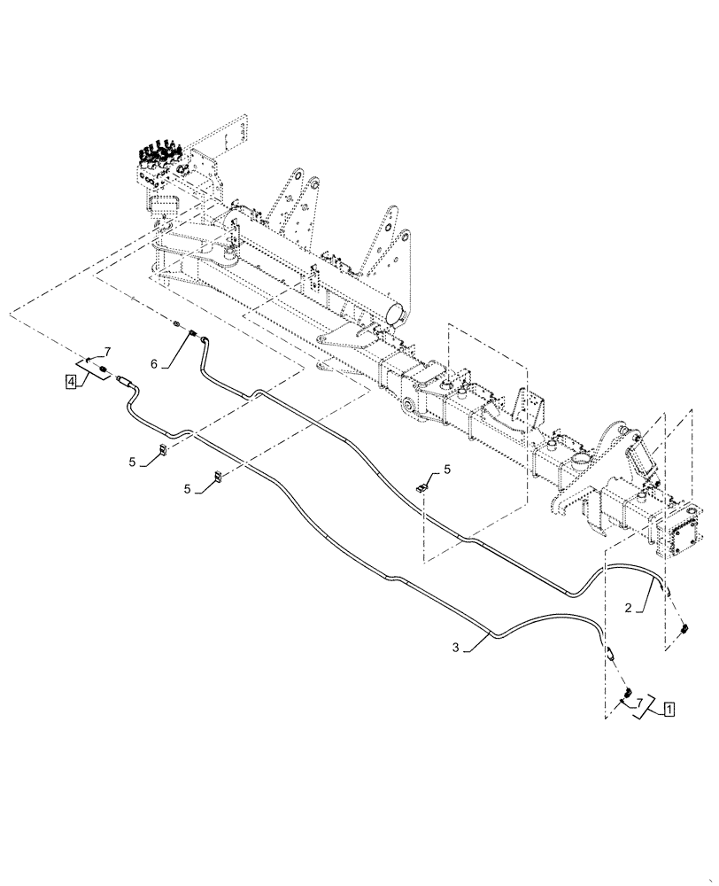 Схема запчастей Case IH 1255 - (35.948.AD[02]) - HYDRAULIC LINES LEFT WING FOR 12 ROW 30" SPACING (35) - HYDRAULIC SYSTEMS