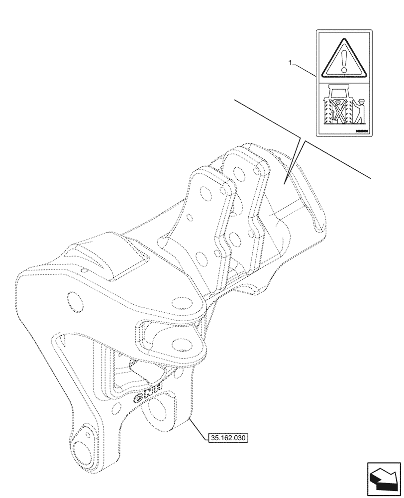 Схема запчастей Case IH FARMALL 80V - (90.108.110) - VAR - 743522 - FRONT PTO, CAUTION DECAL (90) - PLATFORM, CAB, BODYWORK AND DECALS