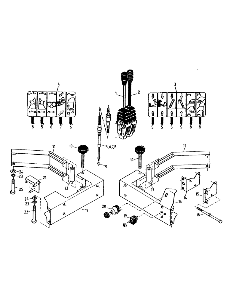 Схема запчастей Case IH 7000 - (A05-55) - MECHANICAL CABIN CONTROLS Mainframe & Functioning Components