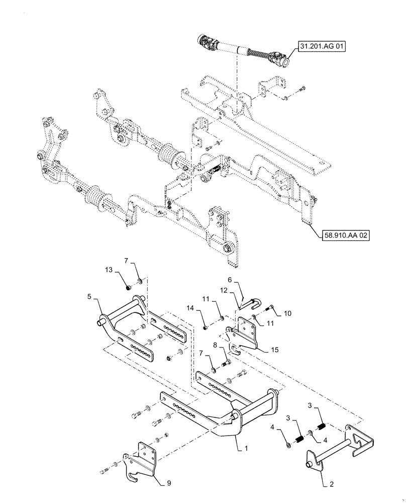 Схема запчастей Case IH MW266S - (58.910.AA[01]) - VAR - 717966196, 717966206 - MOWER DECK MOUNTING PARTS, 66" PREMIUM (58) - ATTACHMENTS/HEADERS