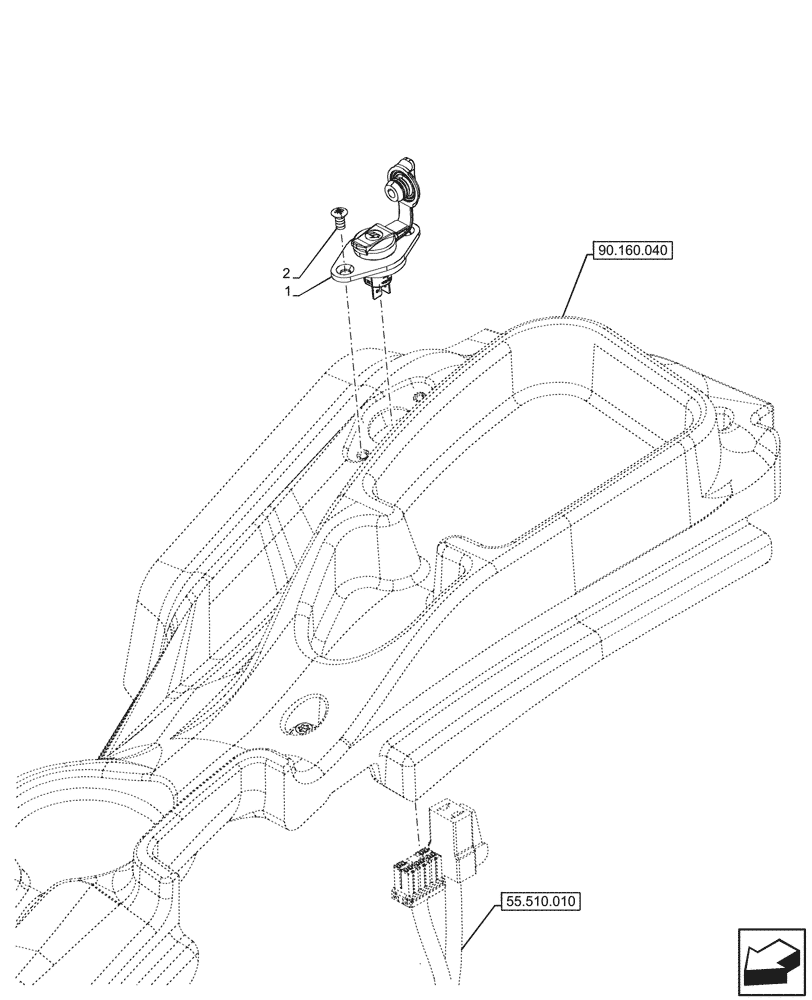 Схема запчастей Case IH FARMALL 100N - (55.510.120) - AUXILIARY POWER OUTLET, CAB (55) - ELECTRICAL SYSTEMS