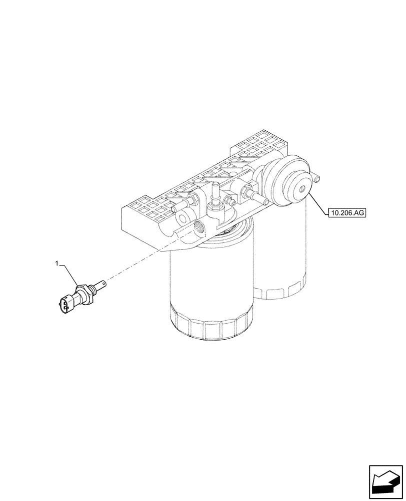 Схема запчастей Case IH F5GFL413A B019 - (55.010.AH) - FUEL FILTER, SENSOR (55) - ELECTRICAL SYSTEMS