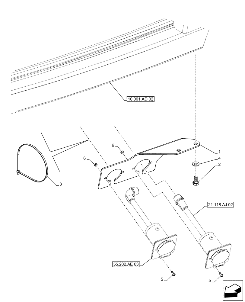 Схема запчастей Case IH MAXXUM 140 - (55.202.AE[05]) - COLD START SYSTEM, BLOCK HEATER - 110V (VAR.330205) (55) - ELECTRICAL SYSTEMS
