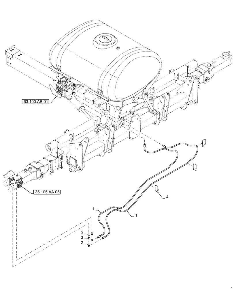 Схема запчастей Case IH 1255 - (35.747.AE[01]) - LIQUID FERTILIZER HYDRAULICS FOR 12 ROW (35) - HYDRAULIC SYSTEMS