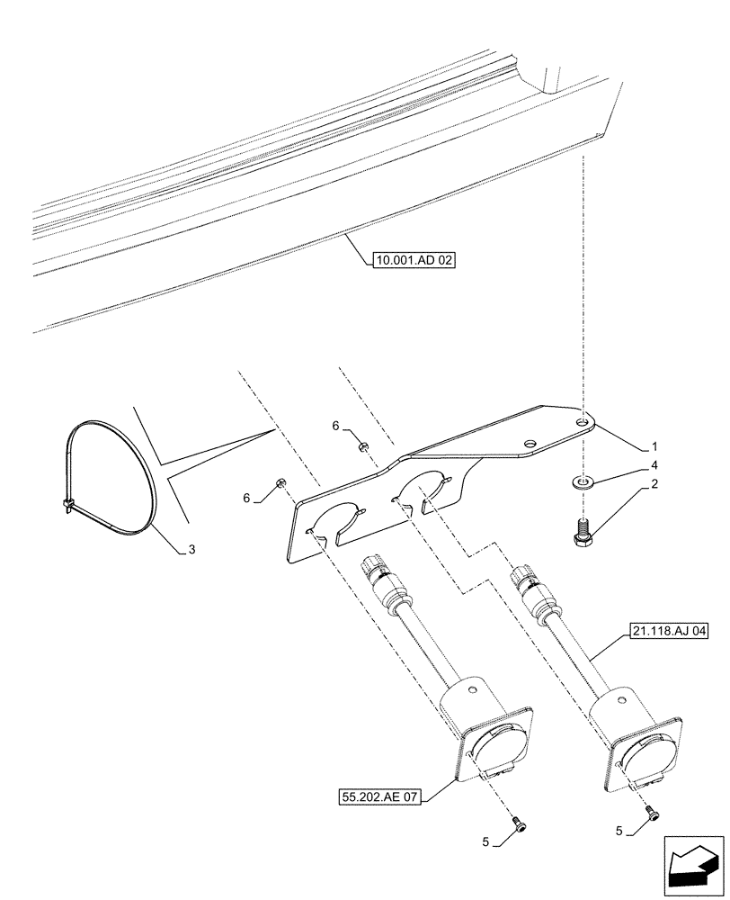 Схема запчастей Case IH MAXXUM 140 - (55.202.AE[08]) - COLD START SYSTEM, BLOCK HEATER - 240V (VAR.330206) (55) - ELECTRICAL SYSTEMS