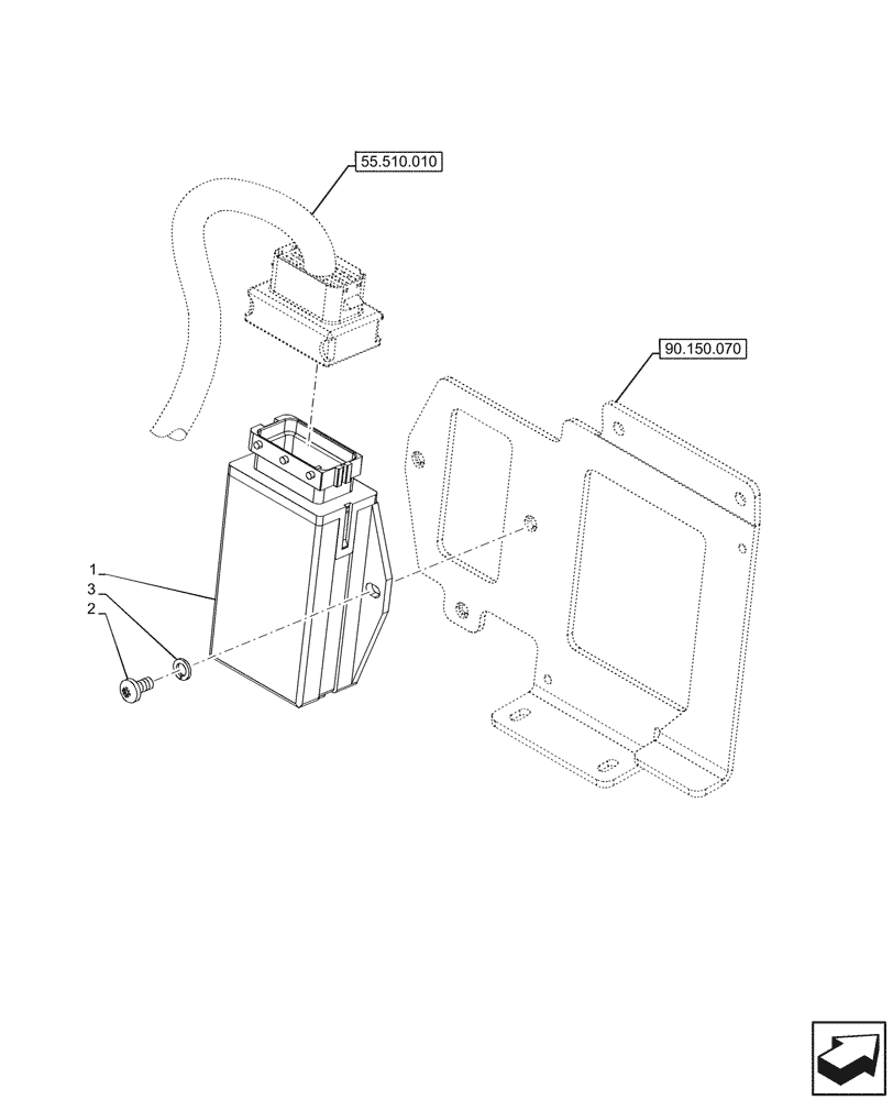 Схема запчастей Case IH FARMALL 90V - (55.404.040) - FLASHER UNIT, CAB (55) - ELECTRICAL SYSTEMS