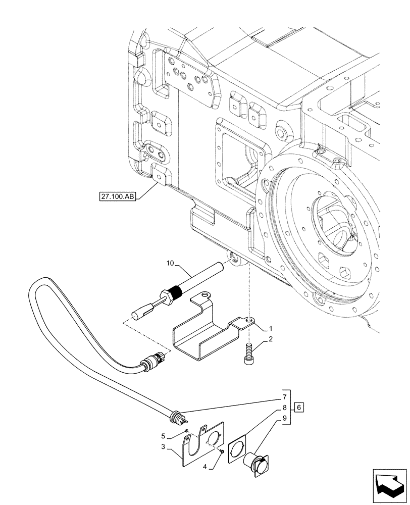 Схема запчастей Case IH MAXXUM 140 - (21.118.AJ[04]) - TRANSMISSION OIL HEATER - 240V (VAR.330206) (21) - TRANSMISSION