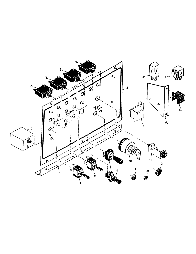 Схема запчастей Case IH 7000 - (A05-50) - DASH PANEL Mainframe & Functioning Components