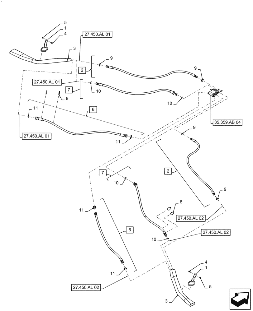 Схема запчастей Case IH 5088 - (29.300.AP[01]) - VAR - 722475 - HYDRAULIC LINE, PGA MOTOR (29) - HYDROSTATIC DRIVE
