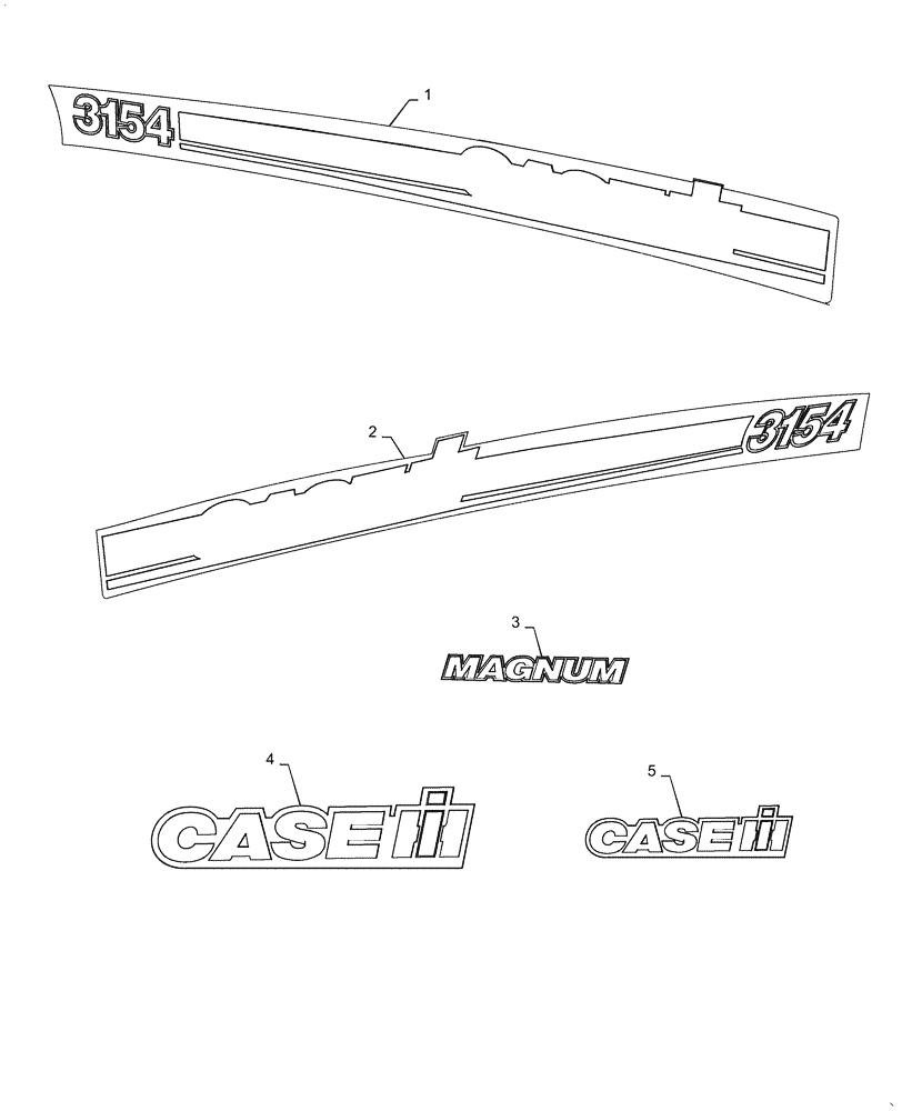 Схема запчастей Case IH MAGNUM 3154 - (90.108.AB[02]) - DECALS, HOOD - 3154 (90) - PLATFORM, CAB, BODYWORK AND DECALS