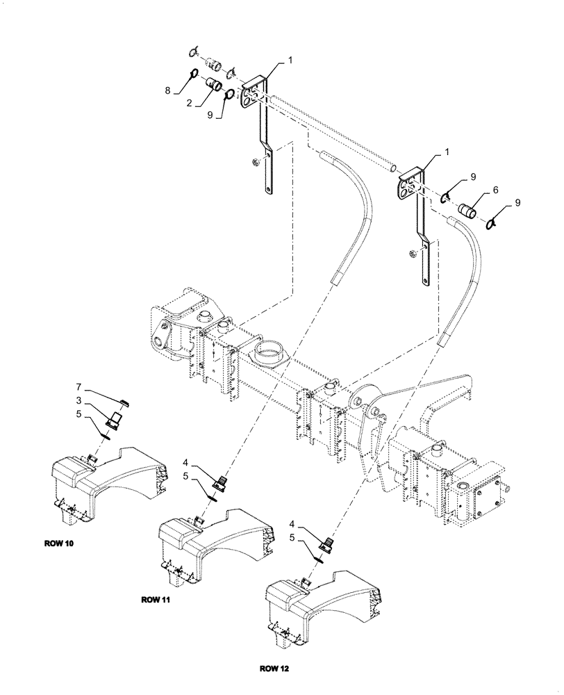 Схема запчастей Case IH 1255 - (79.904.AA[04]) - BULK FILL, CONNECTION ROW 10 - 12 (79) - PLANTING