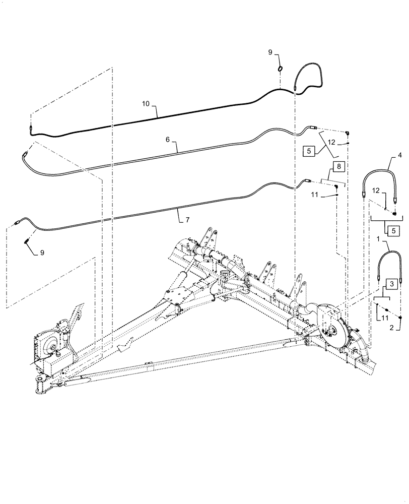 Схема запчастей Case IH 1255 - (35.780.AD[02]) - HYDRAULIC VACUUM FAN HOSES 16 ROW ADVANCE FARMING SYSTEM (35) - HYDRAULIC SYSTEMS