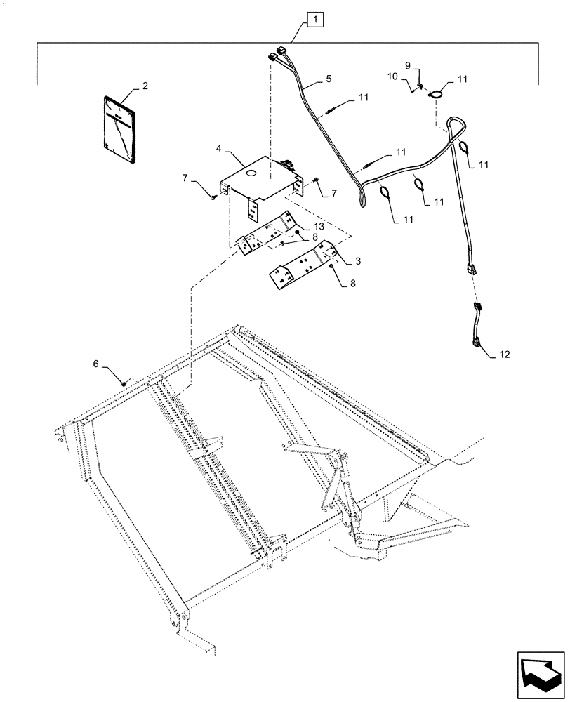 Схема запчастей Case IH 8240 - (88.100.55[19]) - DIA KIT, BRACKET, GRAIN TANK, AUTOGUIDANCE (88) - ACCESSORIES