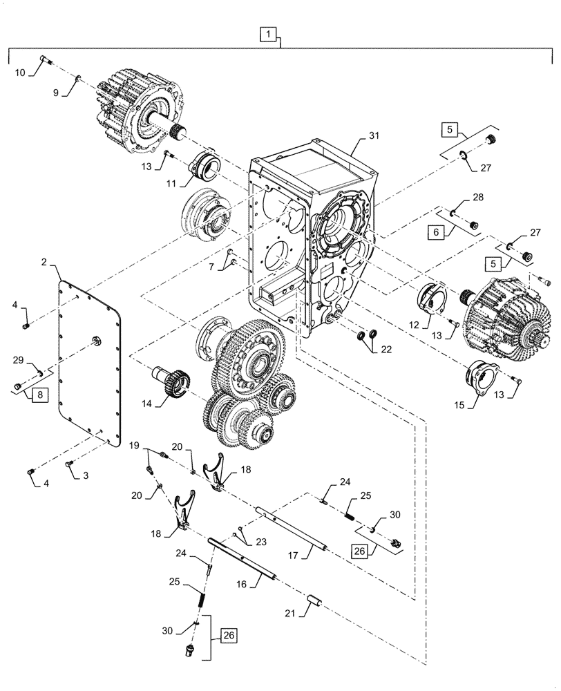 Схема запчастей Case IH 5088 - (21.114.AL[01]) - TRANSMISSION, EXTERNAL (21) - TRANSMISSION